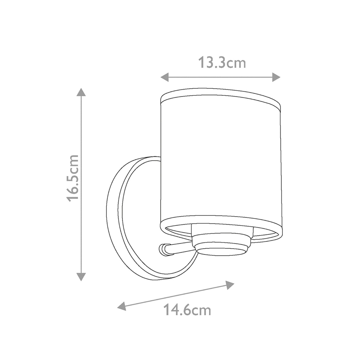 Saldana Single Wall Light in Classic Pewter