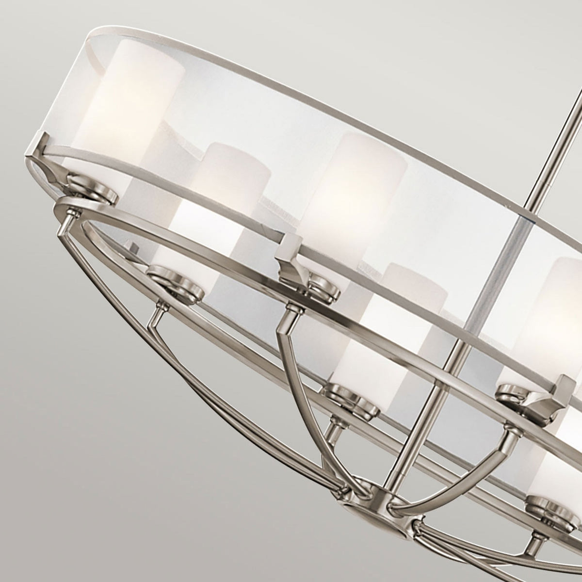 Saldana Eight Light Oval Chandelier in Classic Pewter