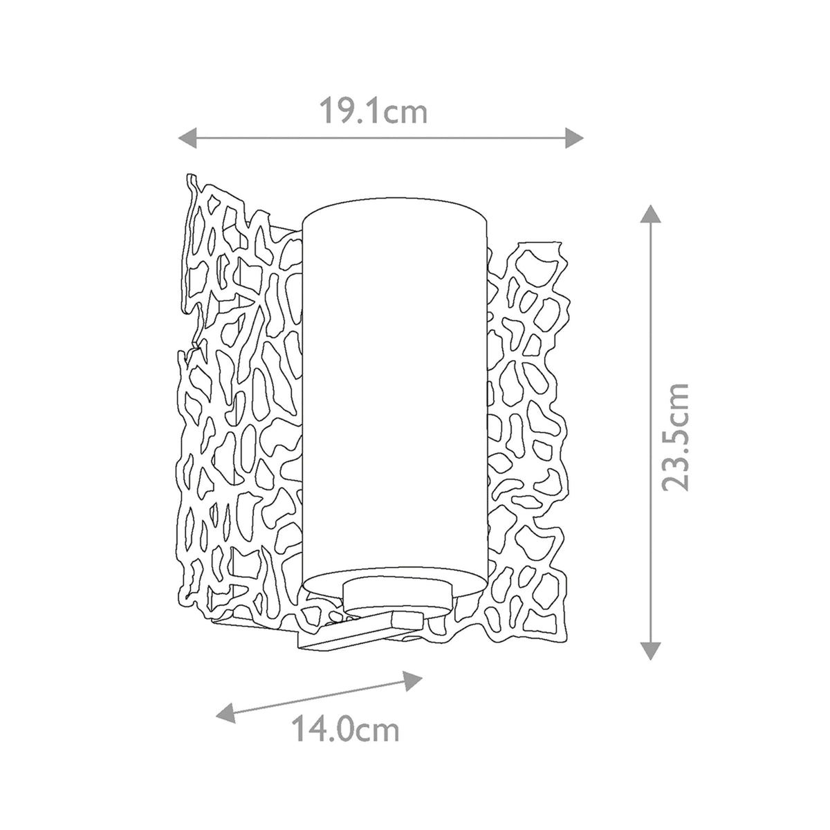 Silver Coral Wall Light in Classic Pewter