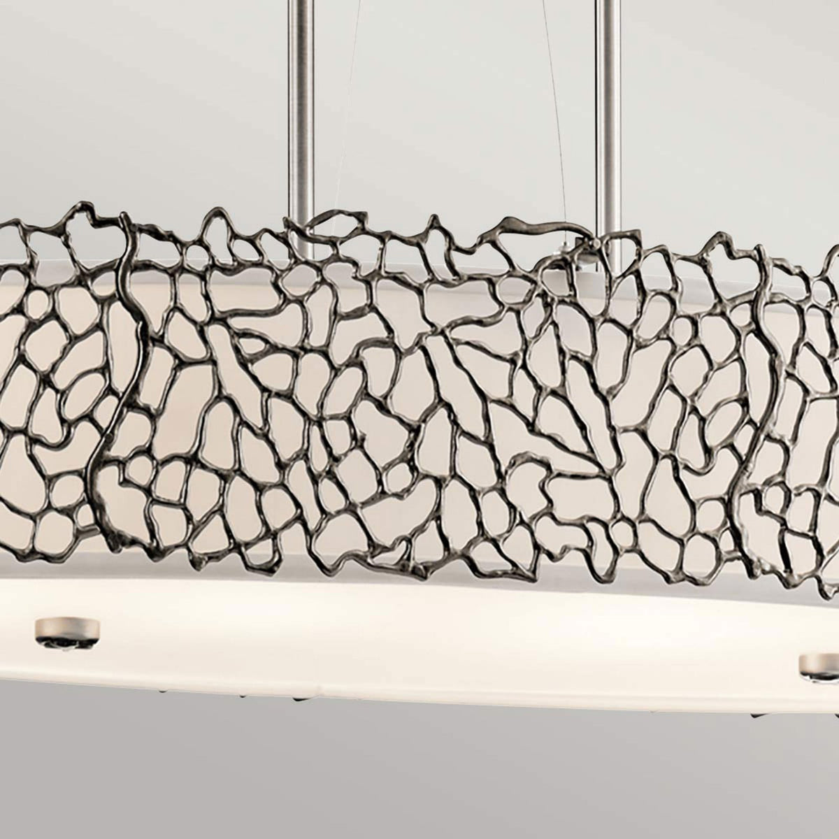 Silver Coral Oval Island Light in Classic Pewter