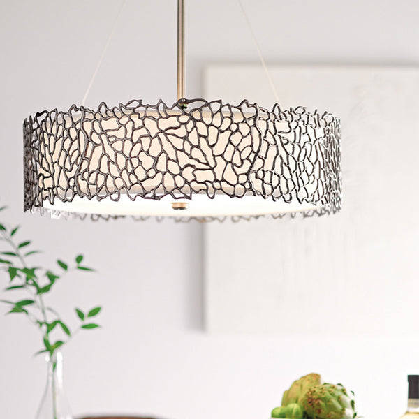 Silver Coral Duo-Mount Pendant in Class Pewter