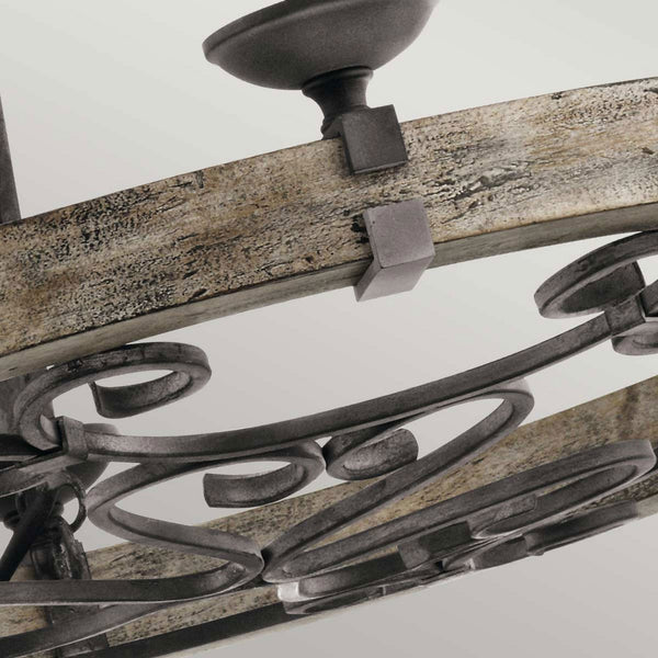Taulbee Six Light Chandelier with Weathered Zinc