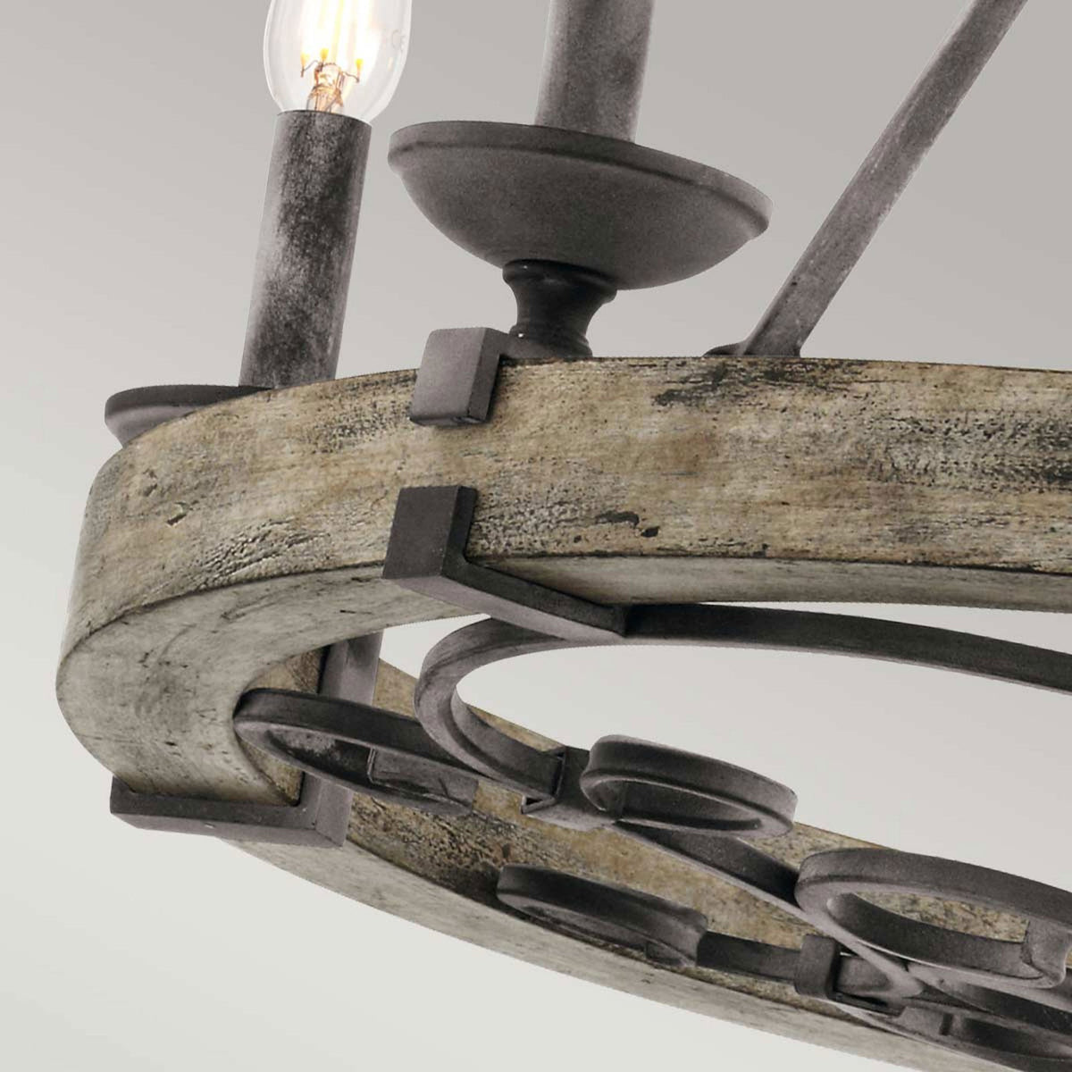 Taulbee Six Light Chandelier with Weathered Zinc