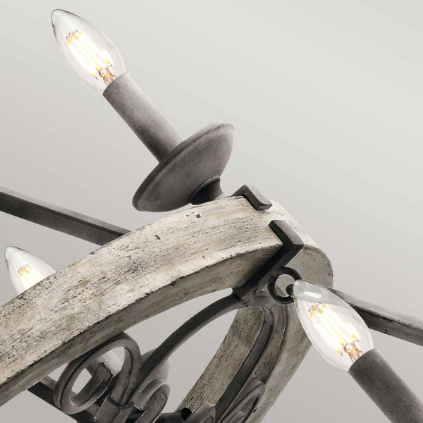 Taulbee Fifteen Light Chandelier with Weathered Zinc
