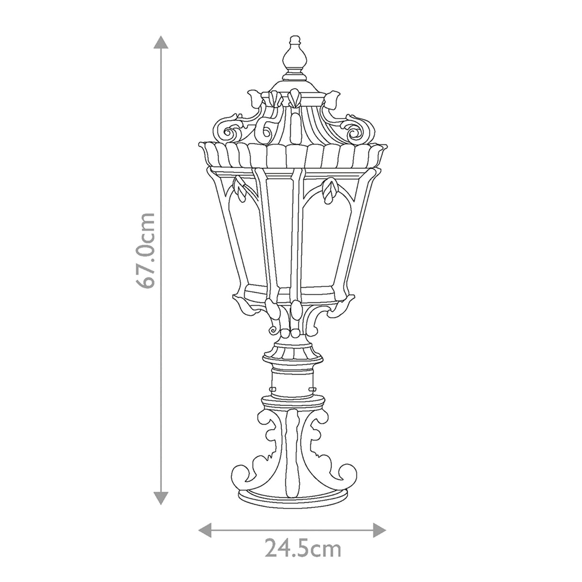 Tournai 2 Light Exterior Large Pedestal