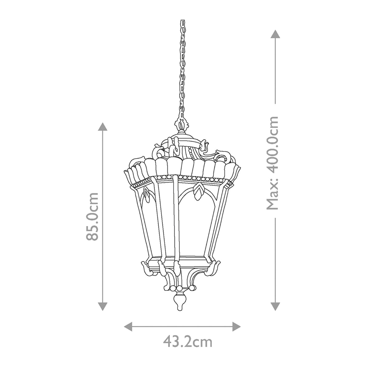 Tournai 4 Light Grand Extra Large Chain Lantern
