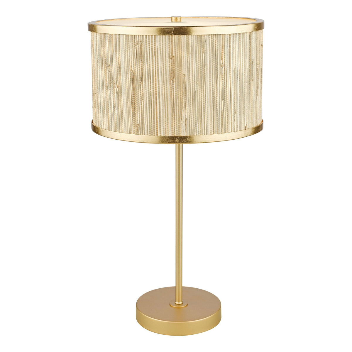 Fenella Table Lamp In Gold Leaf With Seagrass Shade
