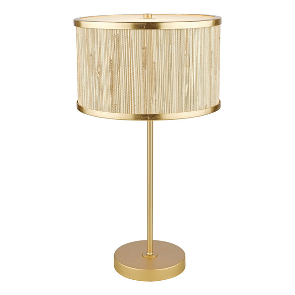 Fenella Table Lamp In Gold Leaf With Seagrass Shade