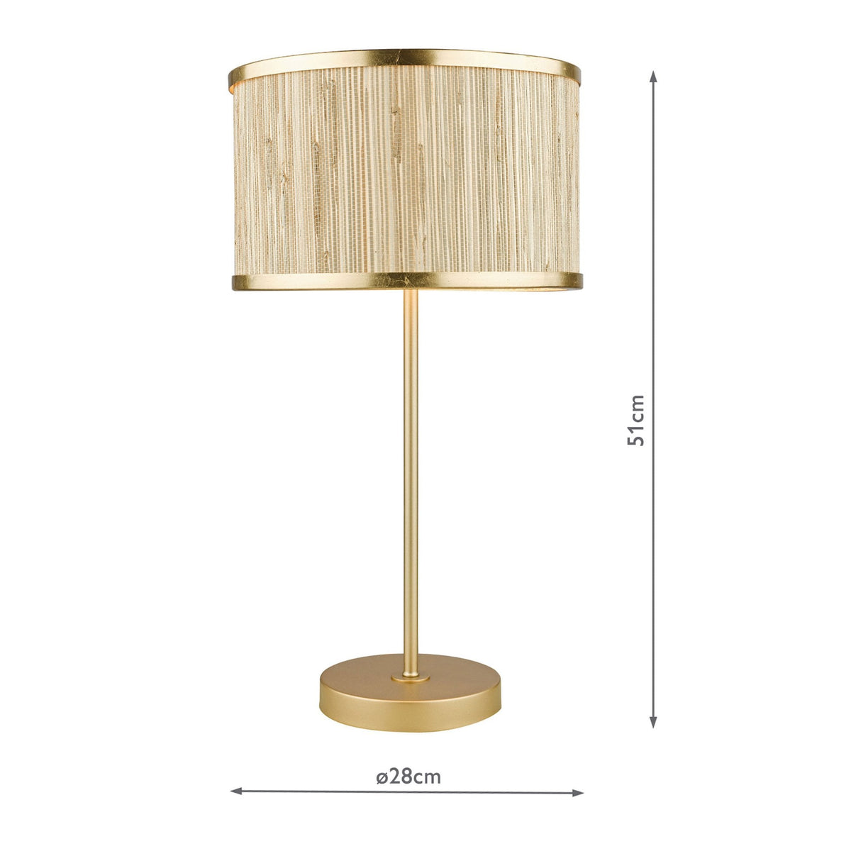 Fenella Table Lamp In Gold Leaf With Seagrass Shade
