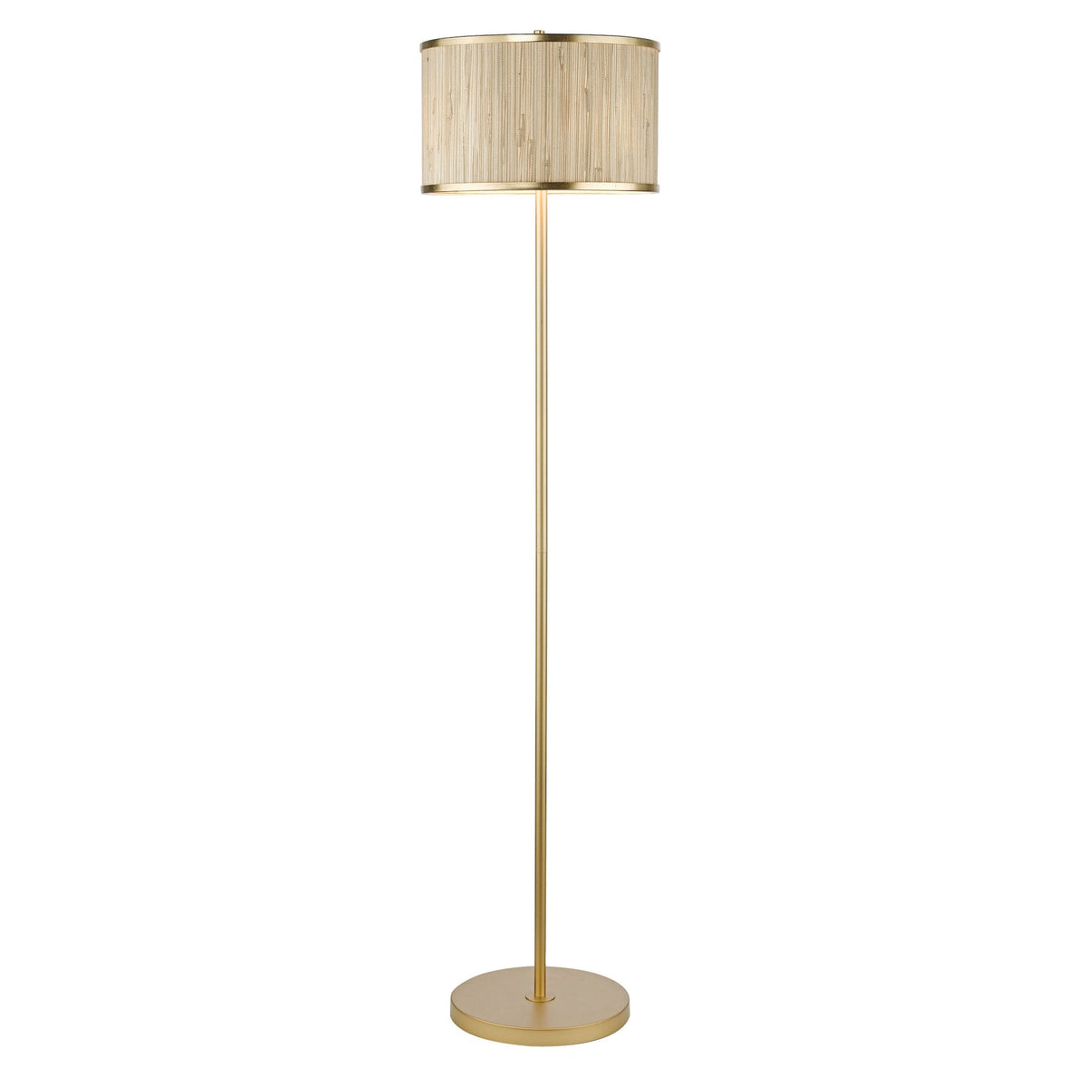 Fenella Floor Lamp In Gold Leaf With Seagrass Shade