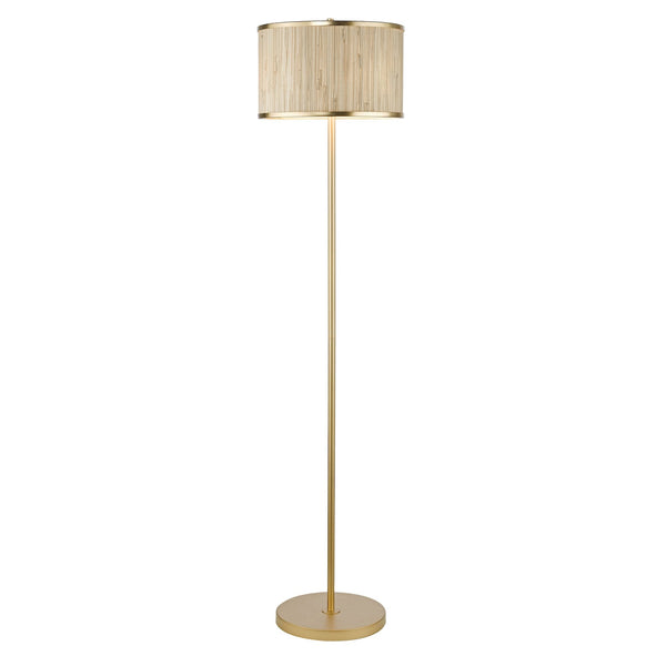 Fenella Floor Lamp In Gold Leaf With Seagrass Shade