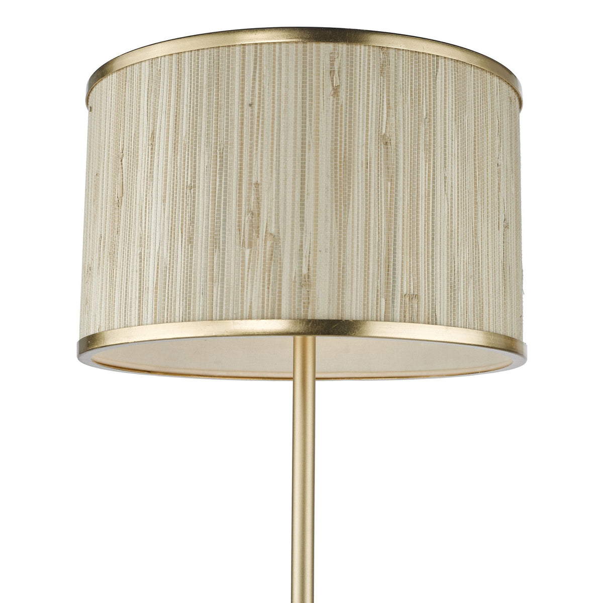 Fenella Floor Lamp In Gold Leaf With Seagrass Shade