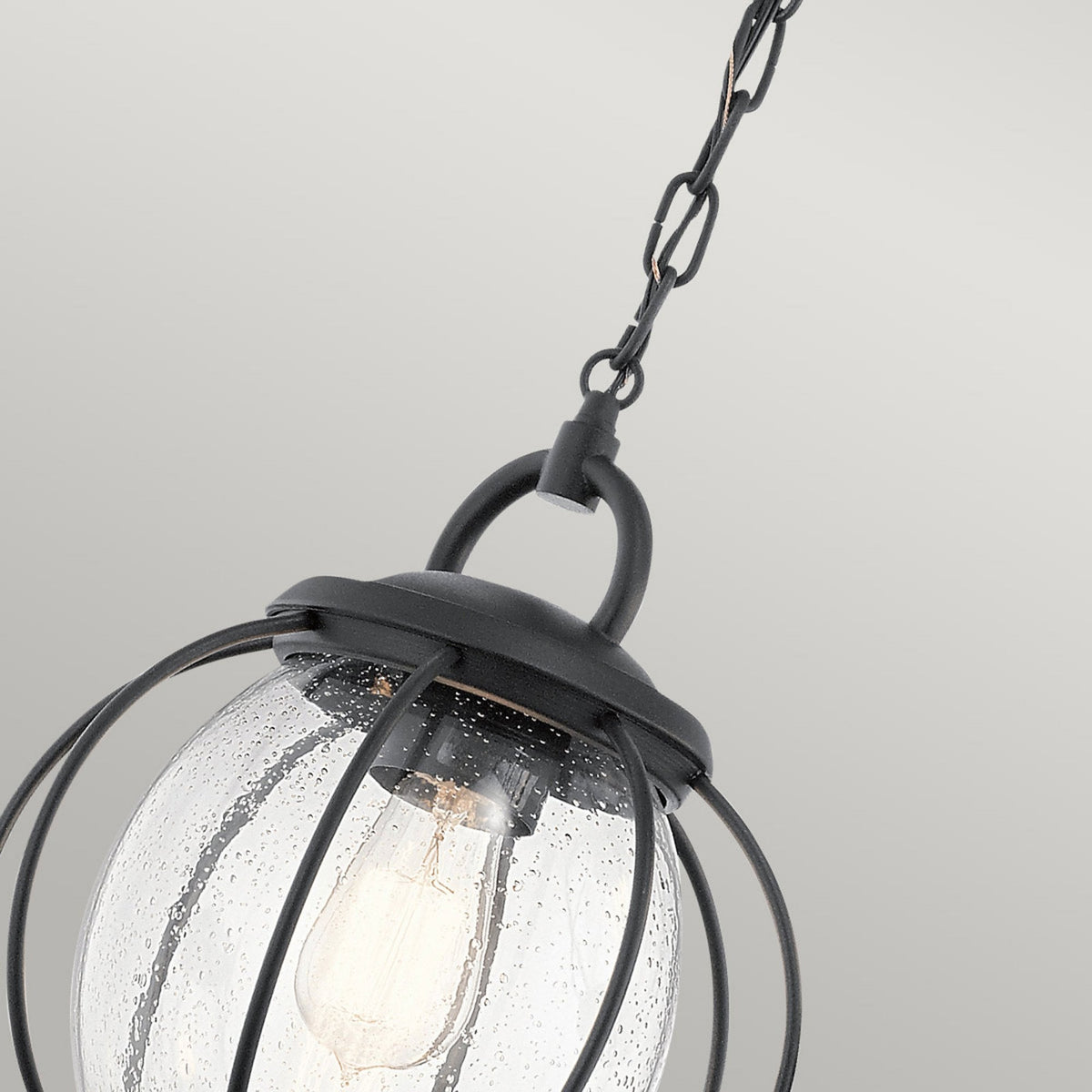 Vandalia 1 Light Medium Chain Single Lantern in Black
