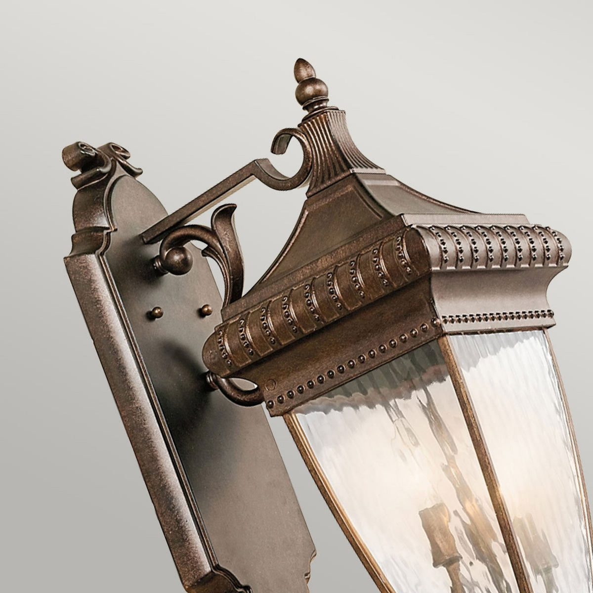 Venetian Rain 3 Light Large Wall Lantern in Brushed Bronze