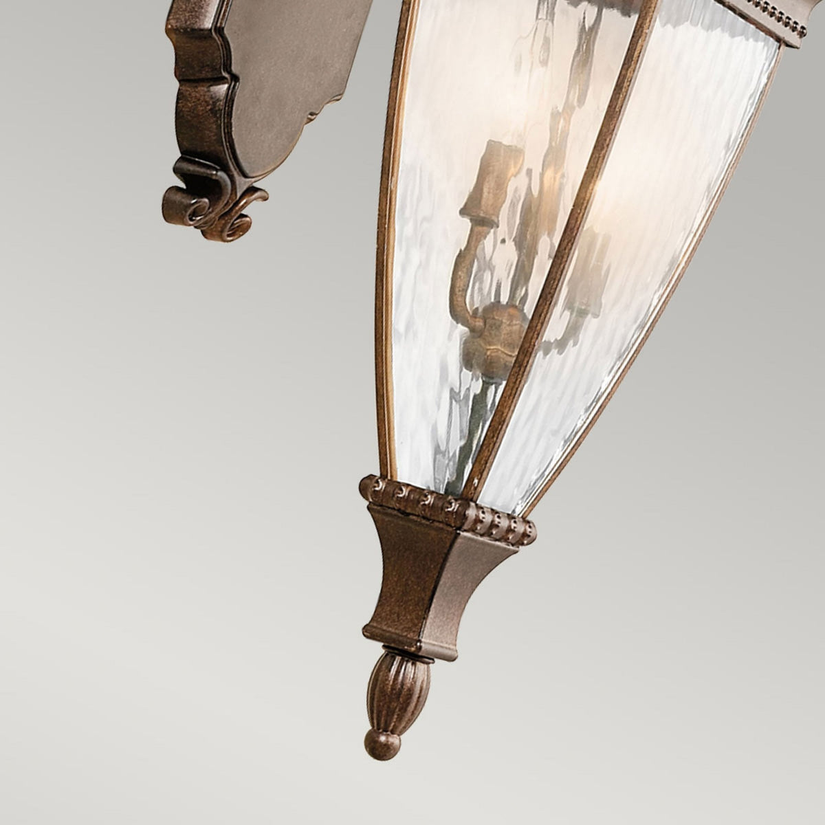 Venetian Rain 3 Light Large Wall Lantern in Brushed Bronze