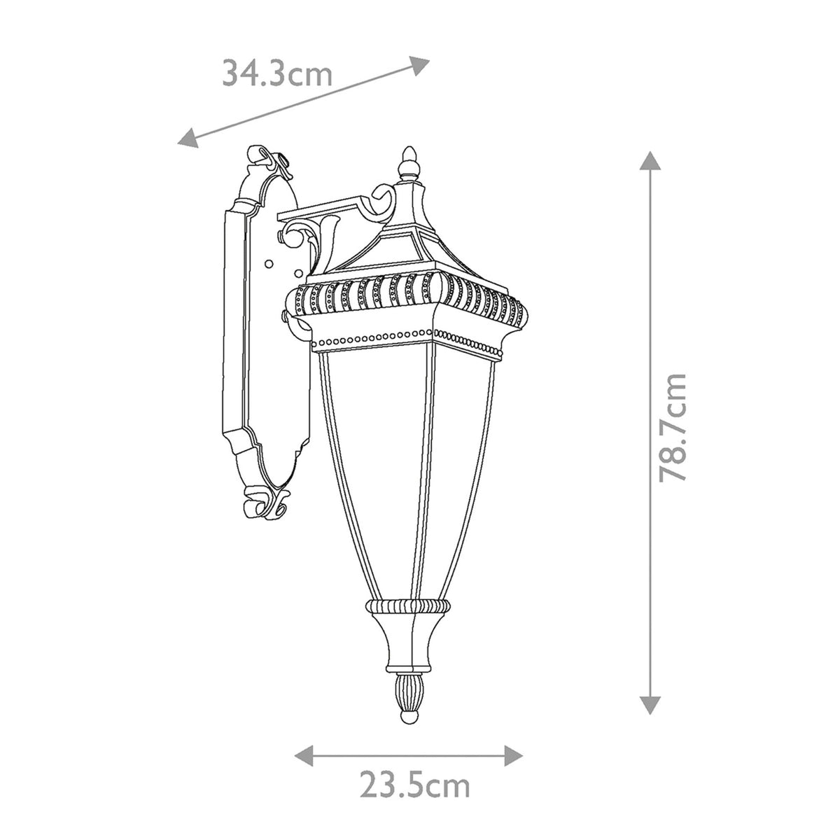 Venetian Rain 3 Light Large Wall Lantern in Brushed Bronze