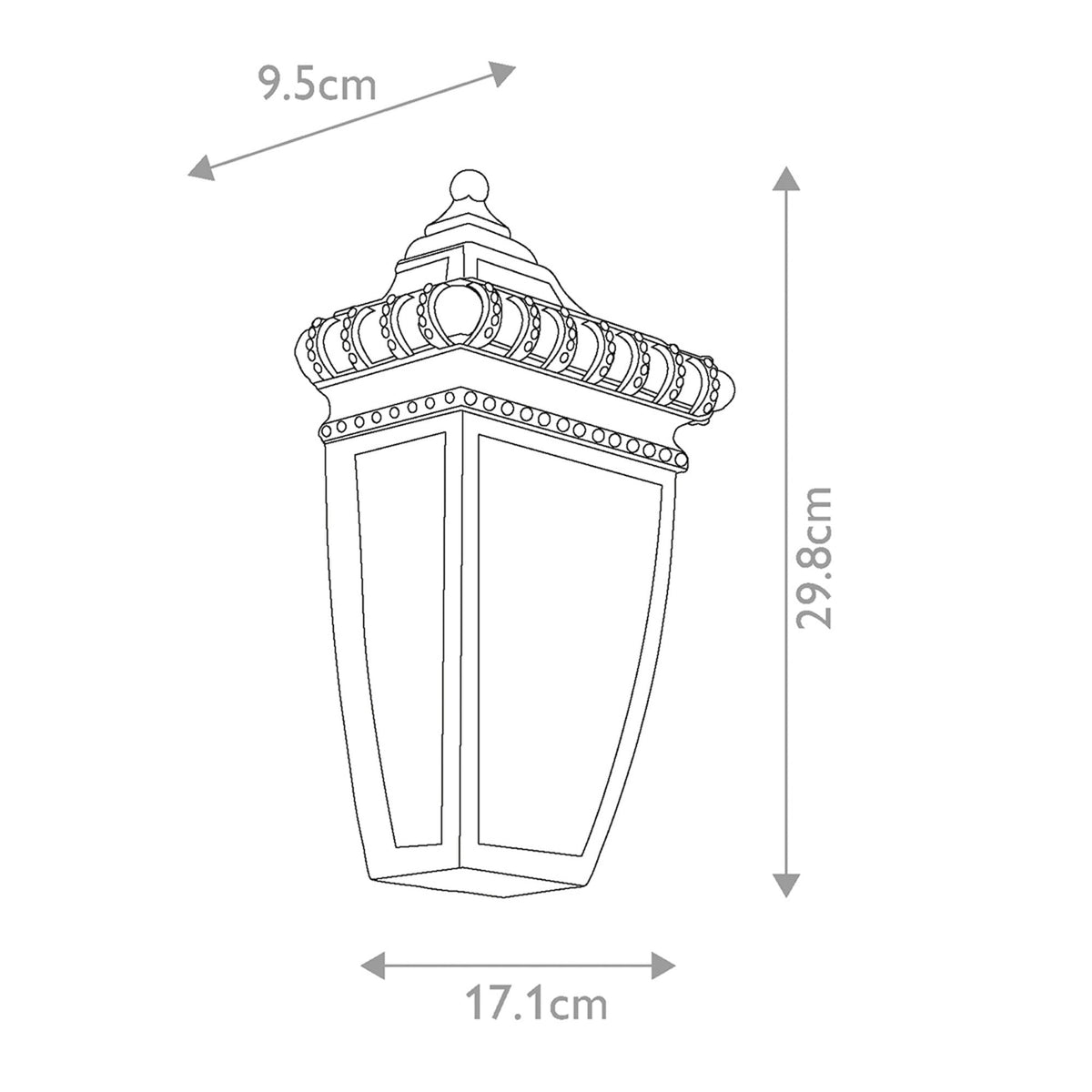 Venetian Rain Half Wall Lantern in Brushed Bronze