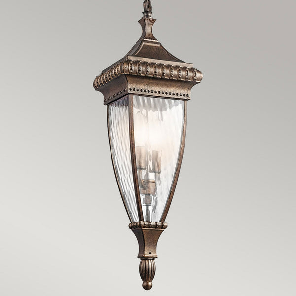 Venetian Rain 2 Light Chain Lantern in Brushed Bronze