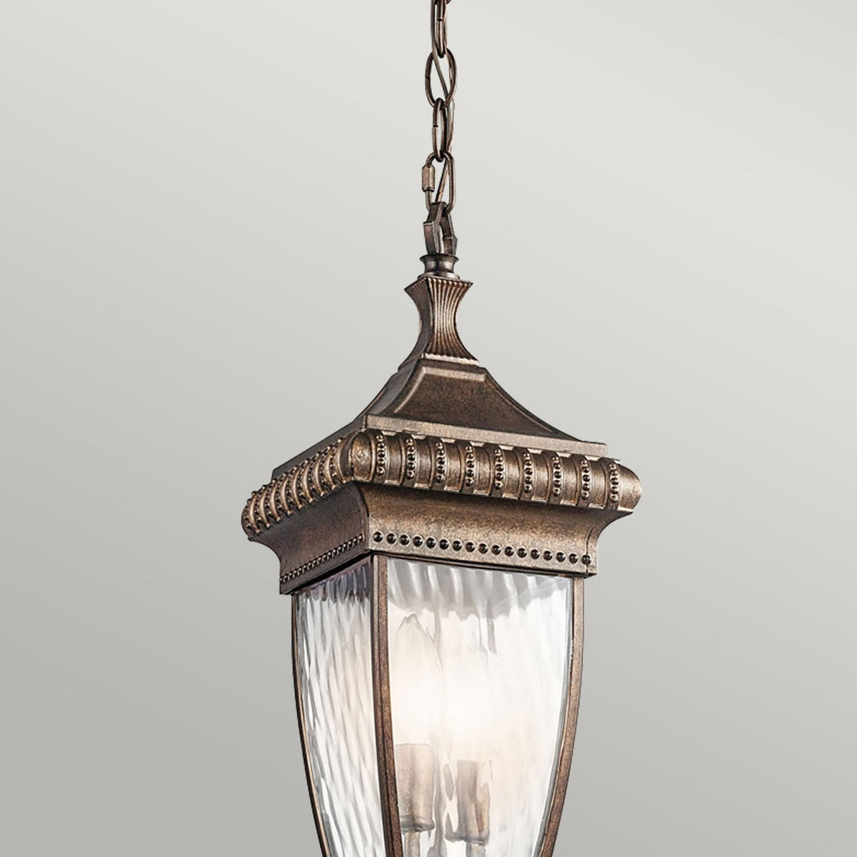 Venetian Rain 2 Light Chain Lantern in Brushed Bronze
