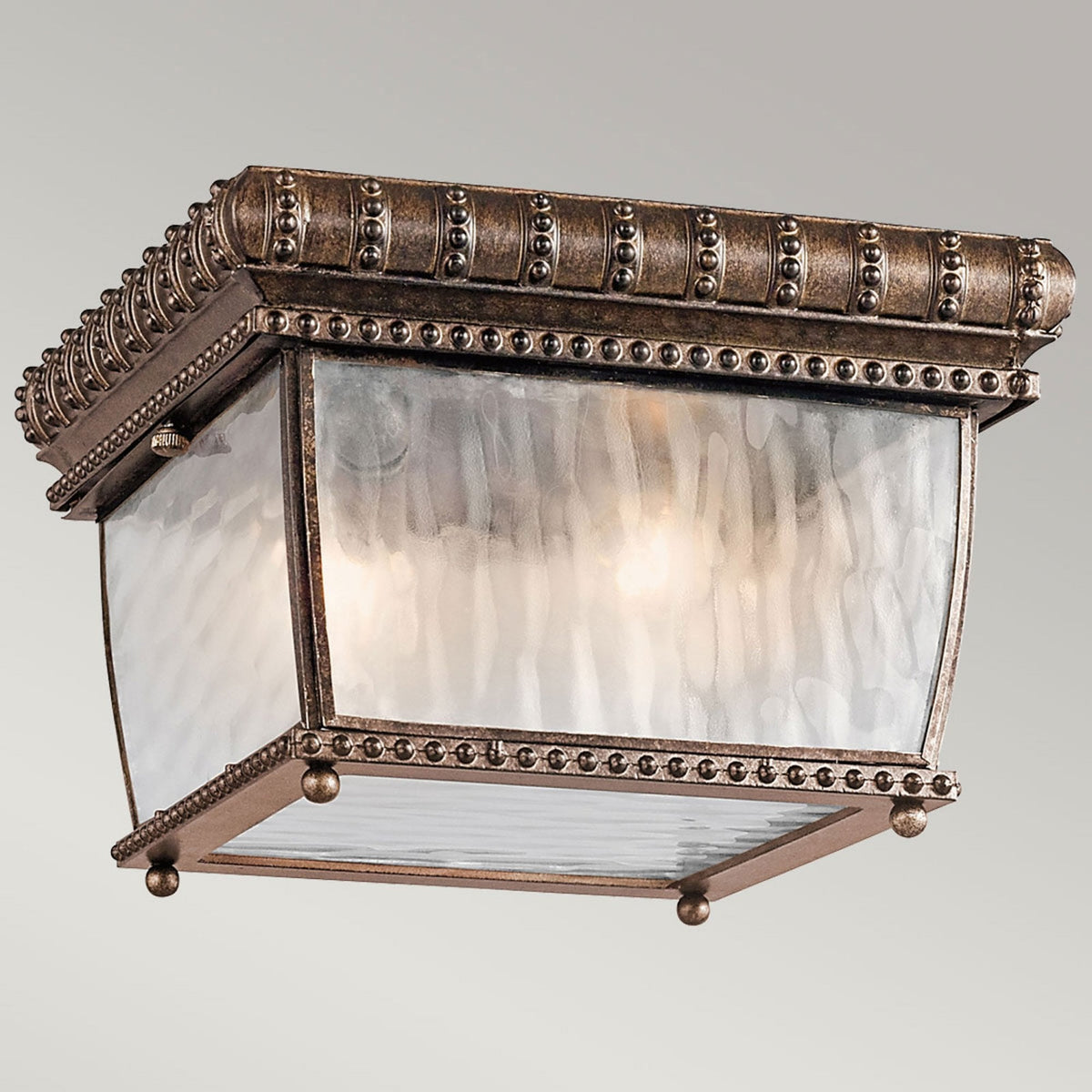 Venetian Rain 2 Light Flush Mount in Brushed Bronze