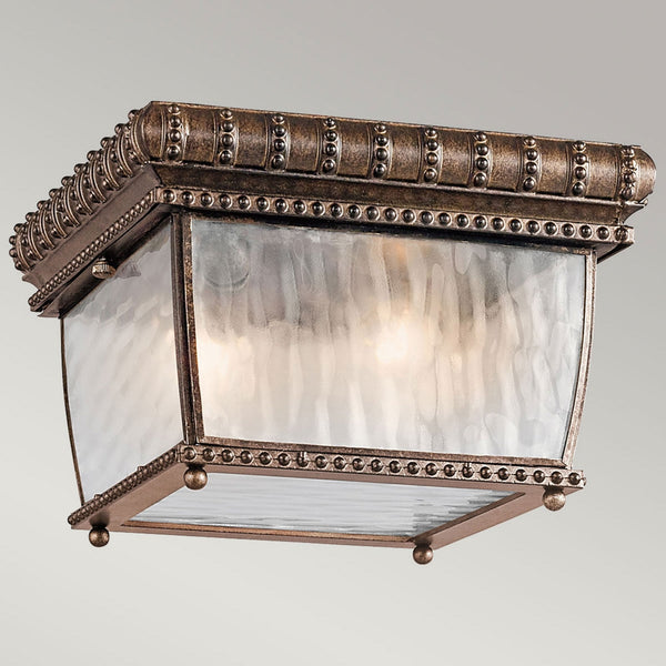 Venetian Rain 2 Light Flush Mount in Brushed Bronze