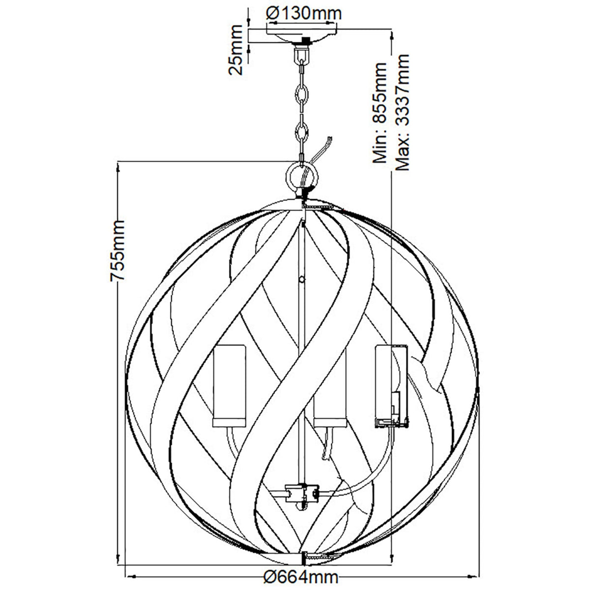 Blacksmith IP44 Five Light Chandelier in Old Black