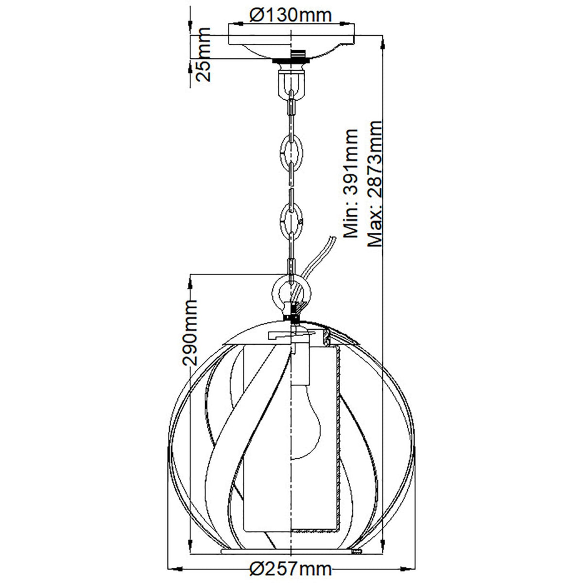 Blacksmith IP44 Pendant in Old Black