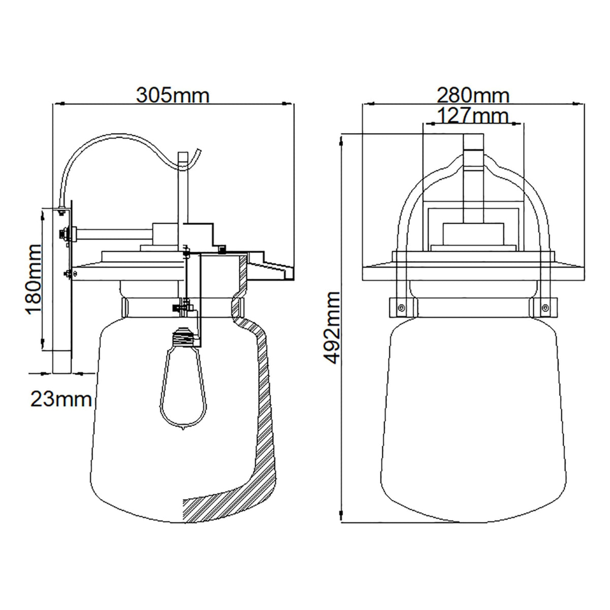 Lasalle Large Outdoor Wall Light in Western Bronze