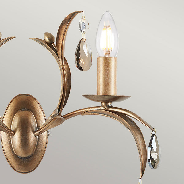 Lily Metallic Bronze Patina Two Arm Wall Light