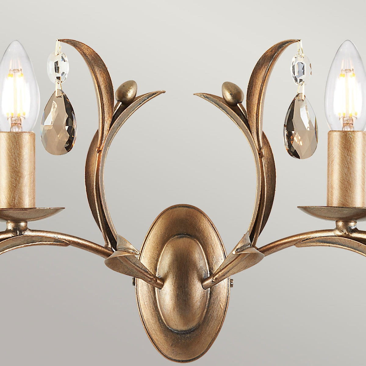 Lily Metallic Bronze Patina Two Arm Wall Light