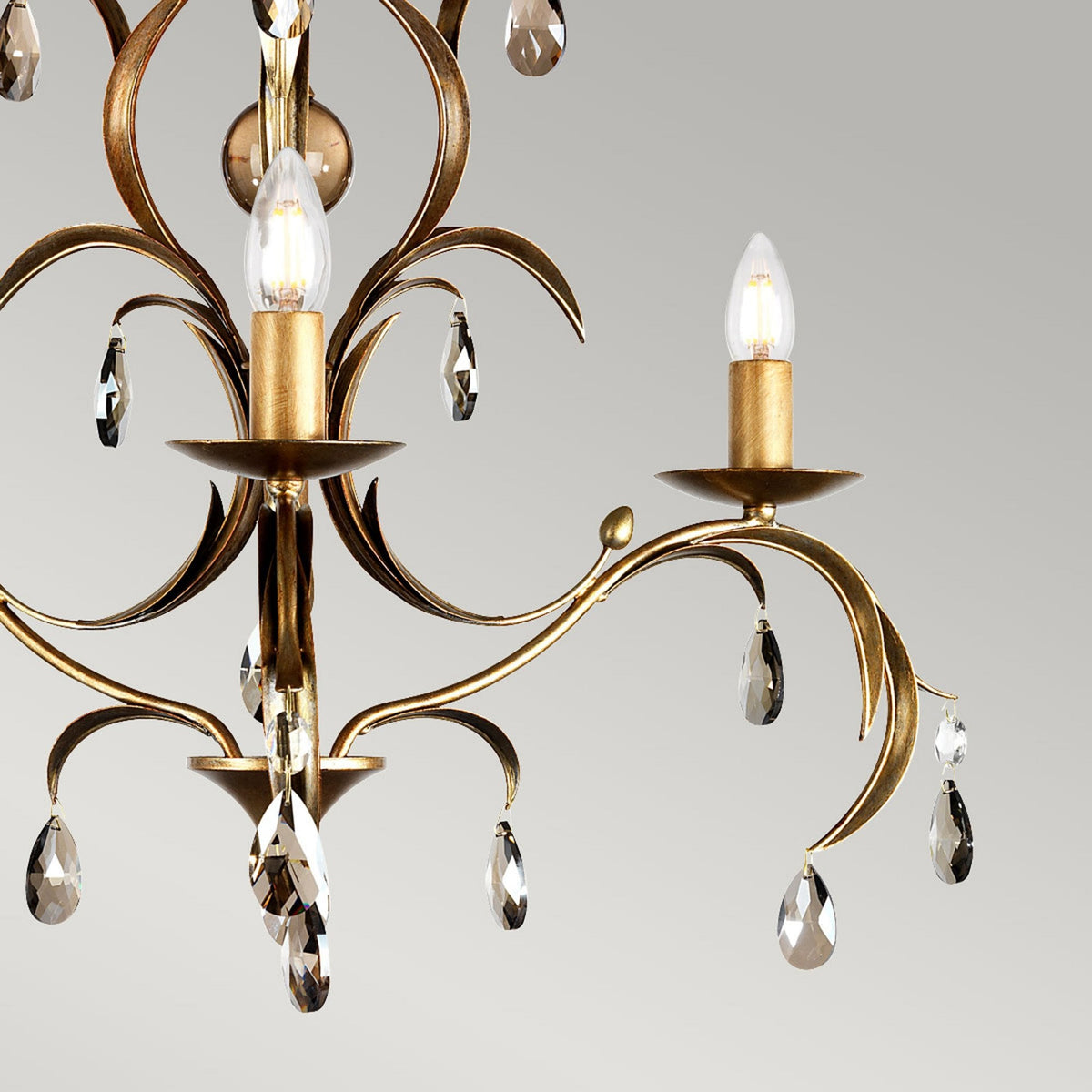 Lily Metallic Bronze Patina Three Arm Chandelier