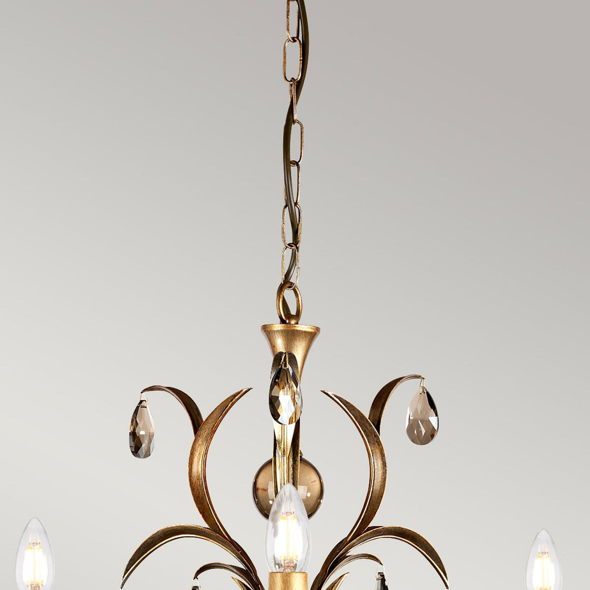 Lily Metallic Bronze Patina Three Arm Chandelier