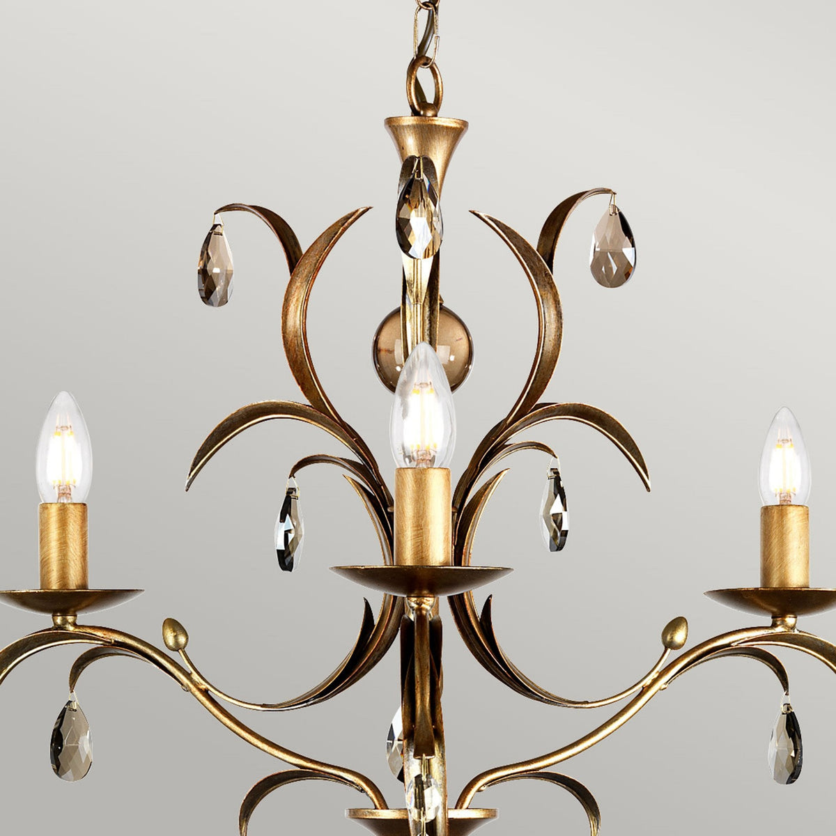 Lily Metallic Bronze Patina Three Arm Chandelier
