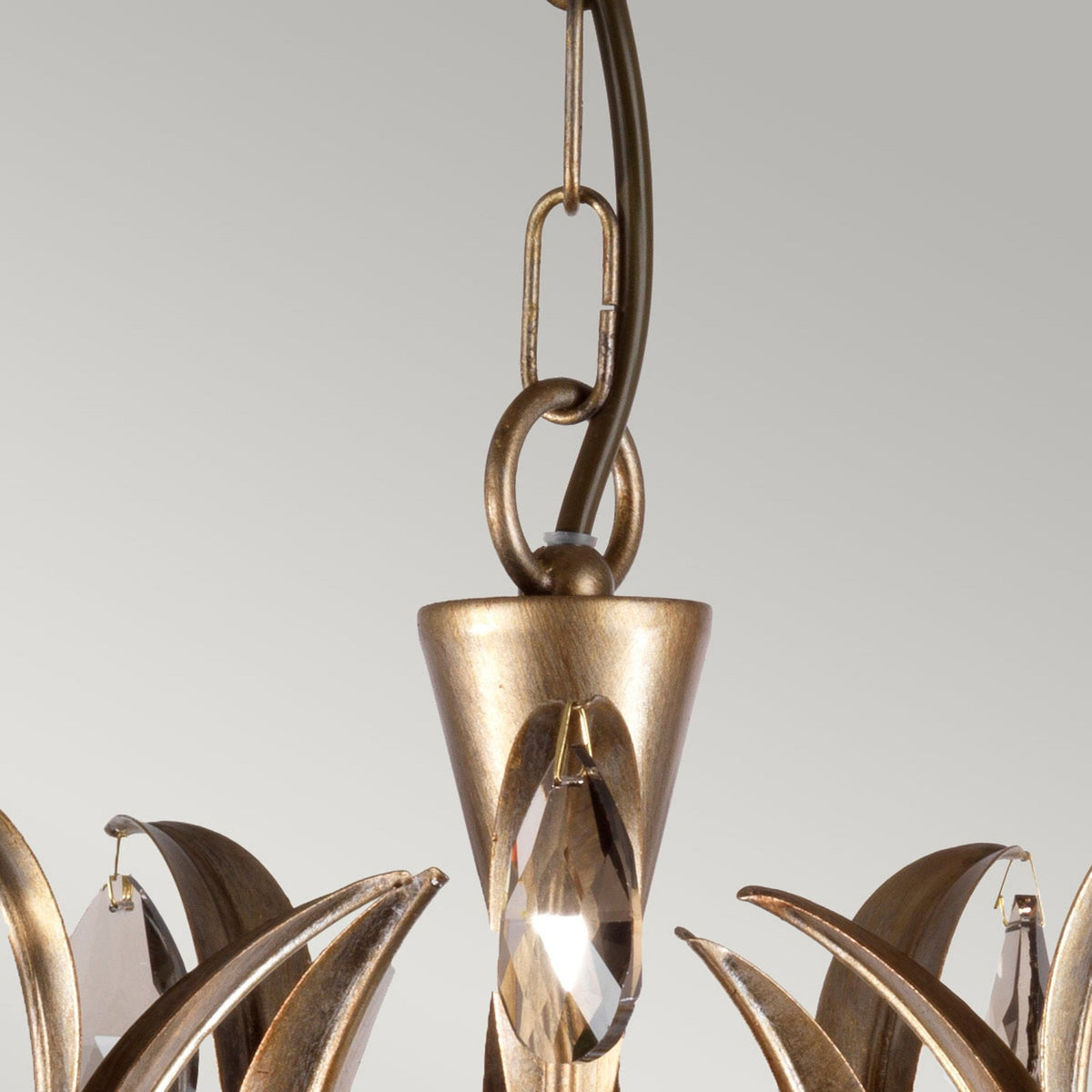 Lily Metallic Bronze Patina Five Arm Chandelier