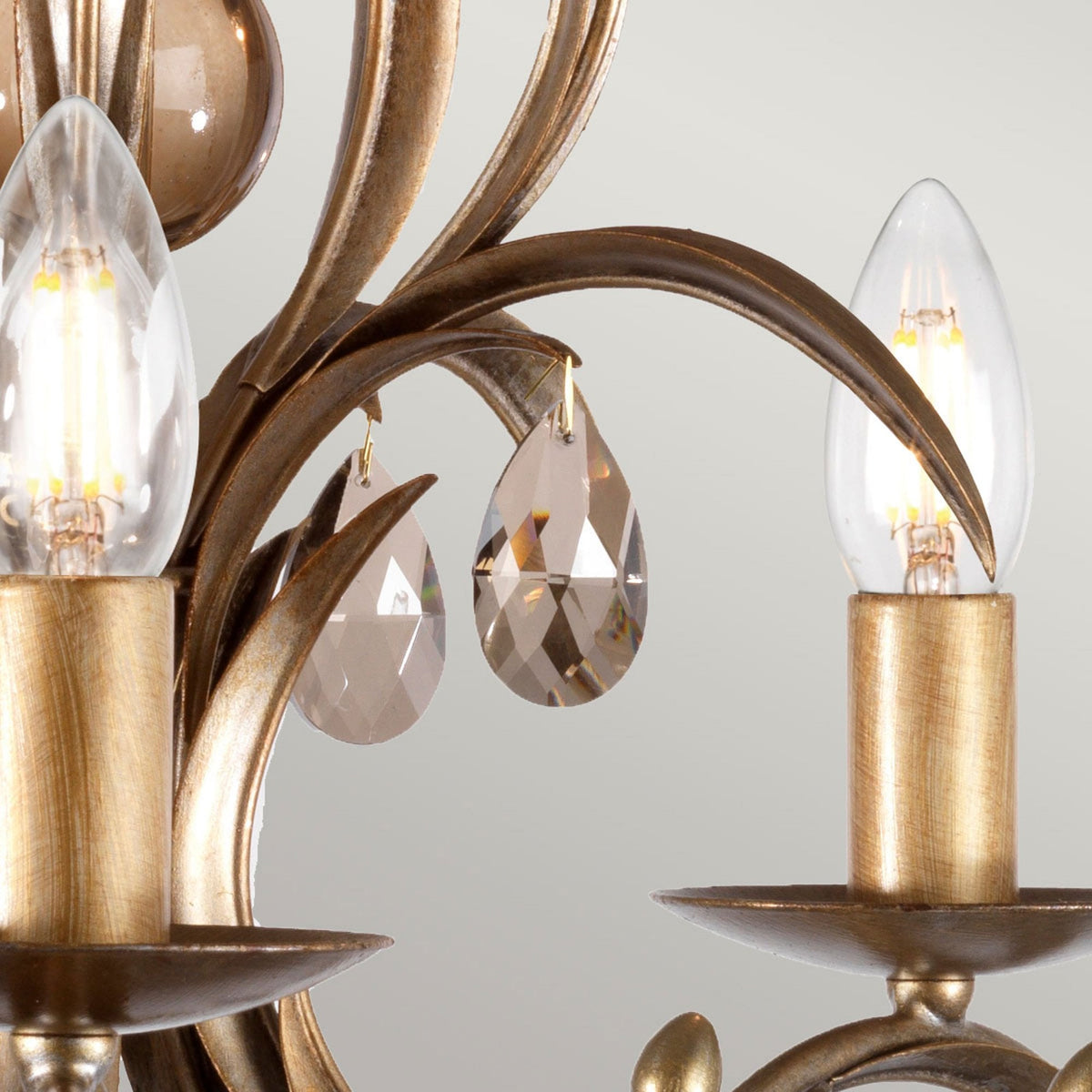 Lily Metallic Bronze Patina Five Arm Chandelier