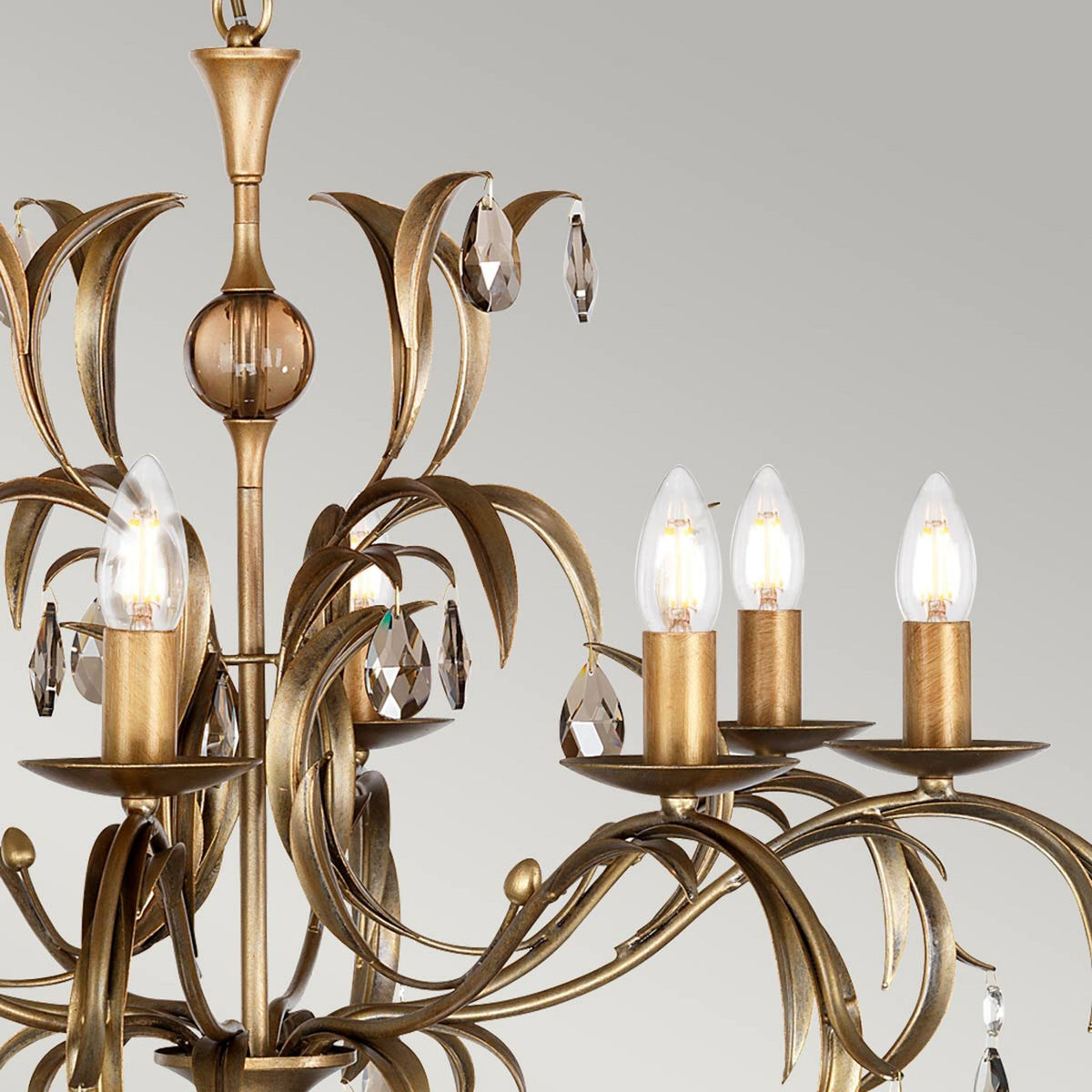 Lily Metallic Bronze Patina Eight Arm Chandelier