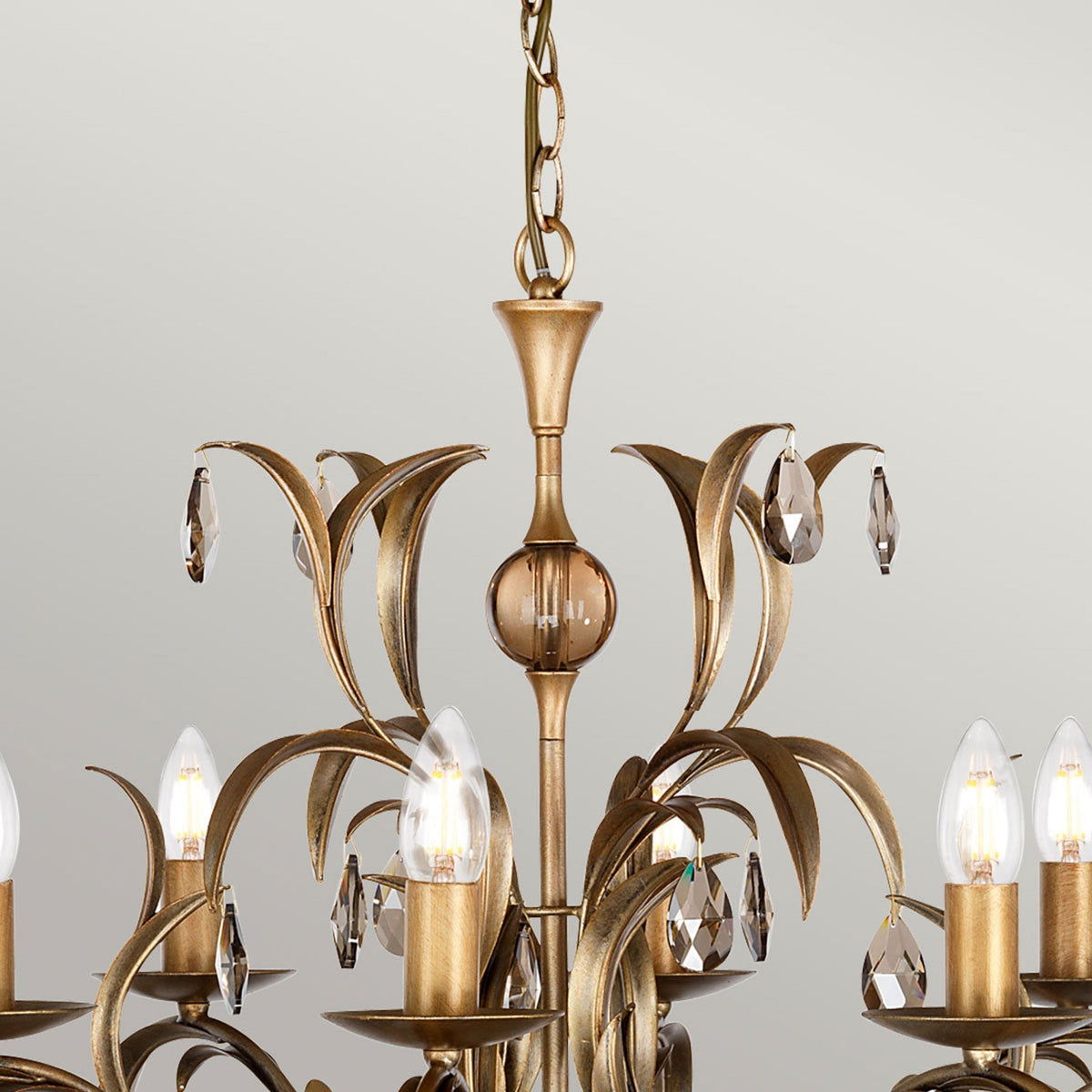 Lily Metallic Bronze Patina Eight Arm Chandelier