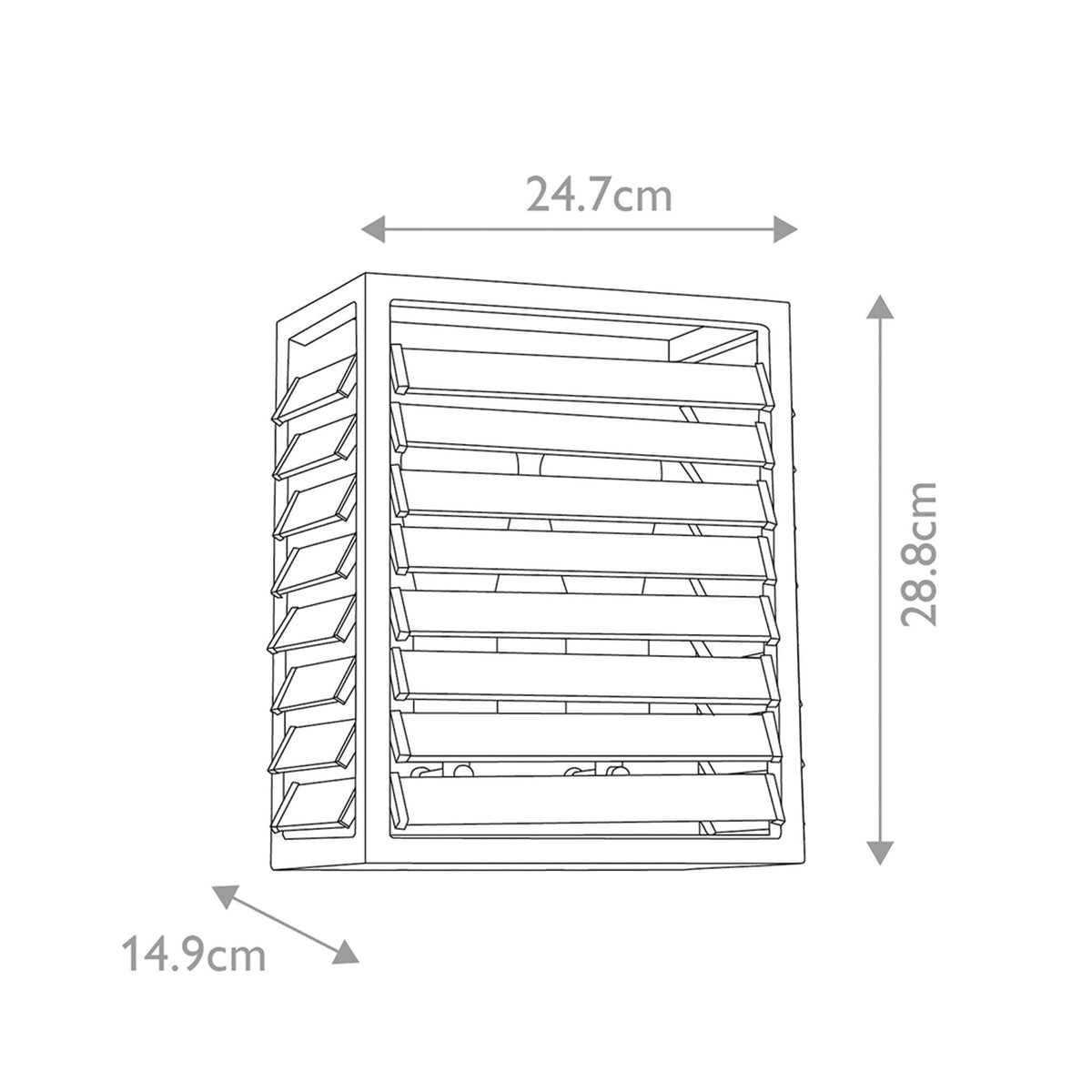 Louvre Two Lamp Wall Light in a Gunmetal Finish