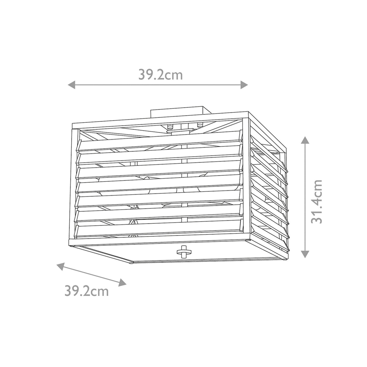 Louvre Four Lamp Flush Mount Ceiling Light in a Gunmetal Finish