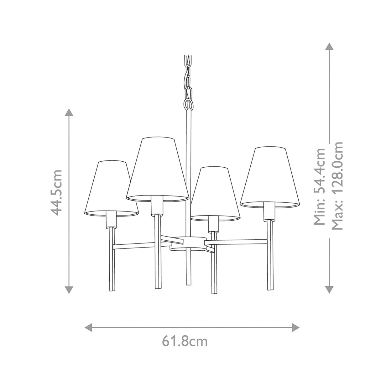 Lucerne 4 Light Chandelier in Brushed Nickel