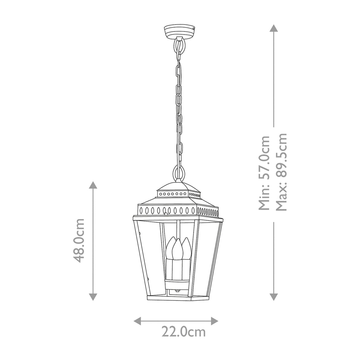 Mansion House Polished Nickel Outdoor Hanging Lantern