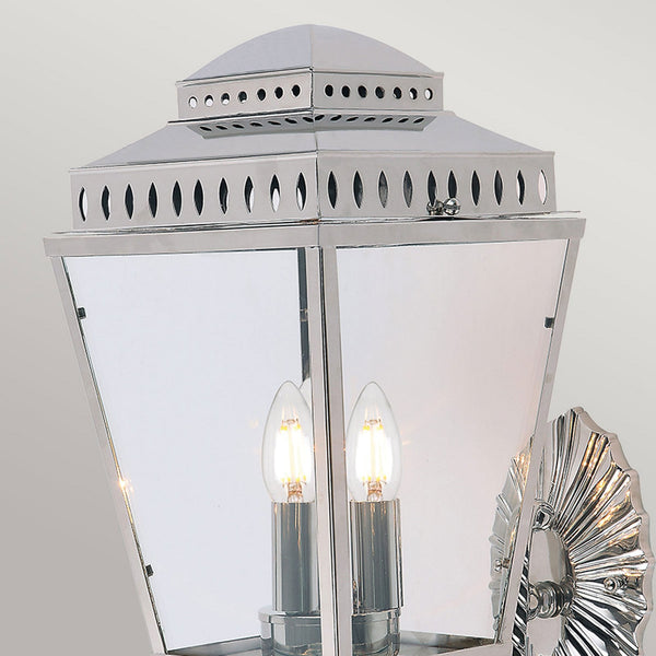 Mansion House Polished Nickel Outdoor Wall Lantern