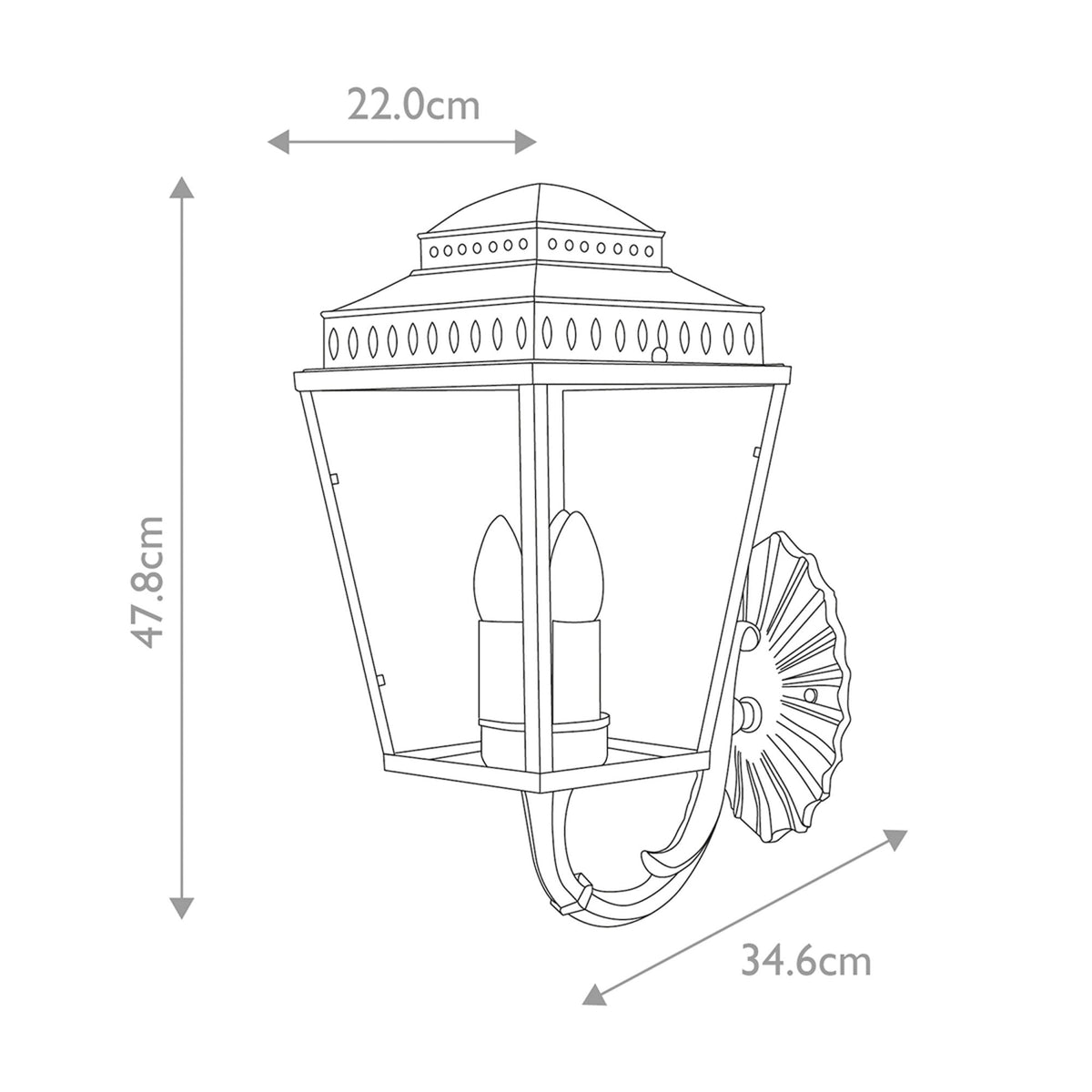 Mansion House Polished Nickel Outdoor Wall Lantern