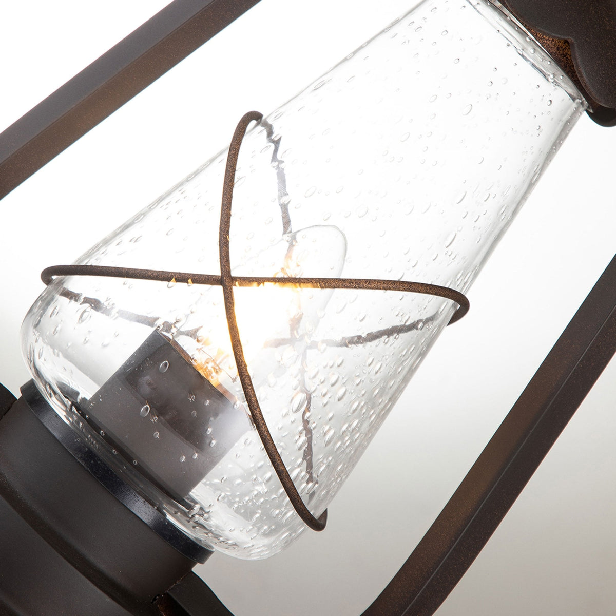 Miners Wrought Iron Outdoor Pedestal Light