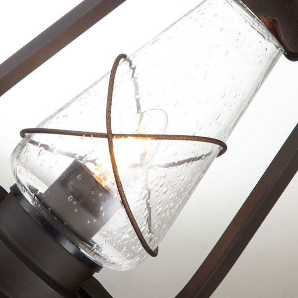 Miners Wrought Iron Outdoor Pedestal Light