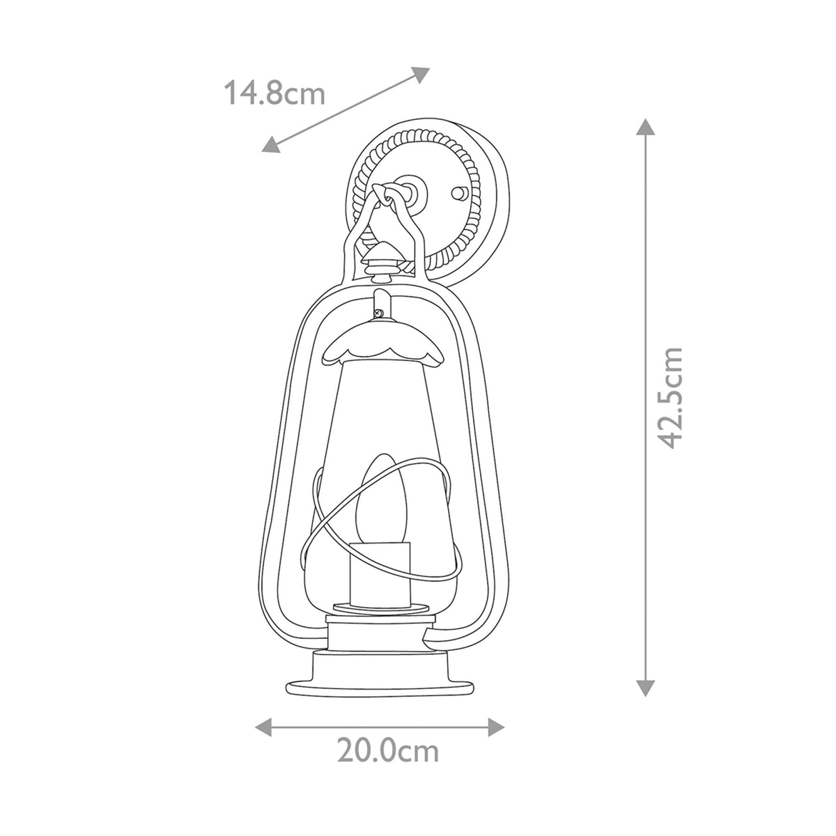 Miners Wrought Iron Outdoor Wall Light