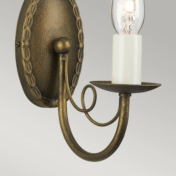 Minster Single Wall Light in Black & Gold