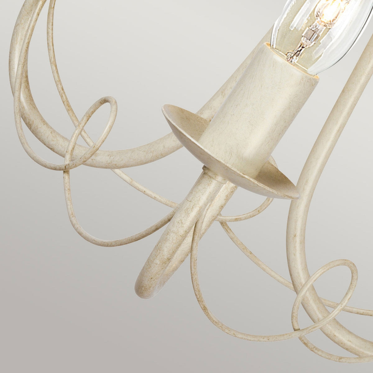 Minster Three Light Chandelier or Semi Flush in Ivory Gold