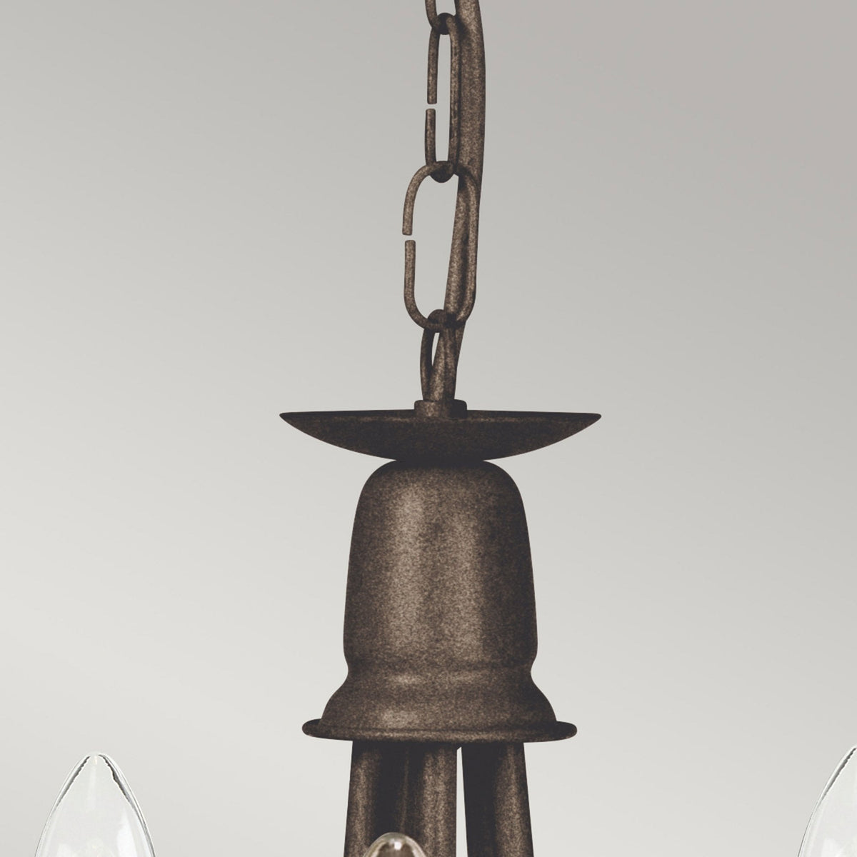 Minster Five Light Chandelier or Semi Flush in Black & Gold