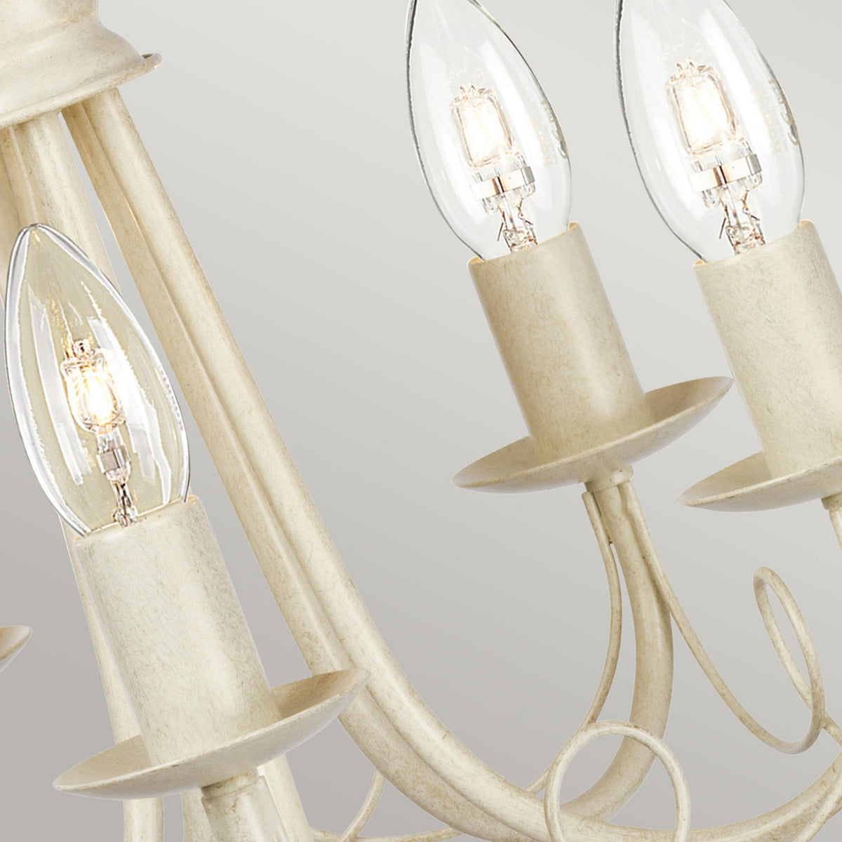 Minster Five Light Chandelier or Semi Flush in Ivory Gold